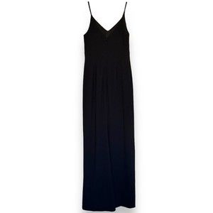 Azazie Sleeveless V Neck Maxi Formal Bridesmaid Dress Black Size 4